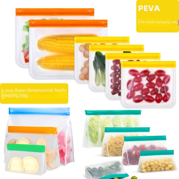 Genanvendelige silikoneposer Fødevareopbevaringsposer TRANSPARENT 4 4 transparent 4-4