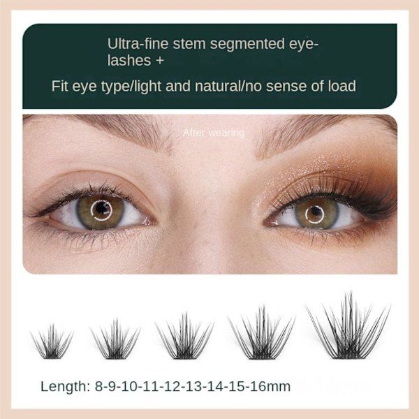 3 rader individuella klusterögonfransar Lösfransar 16MM 16MM 16MM