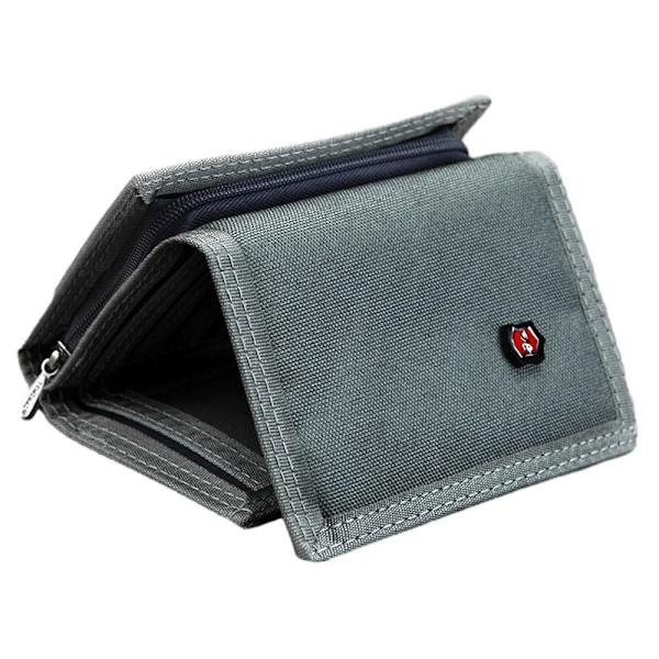 Canvas-lompakko Tri-fold Kolikkokukkaro VAALEANHARMAA light grey