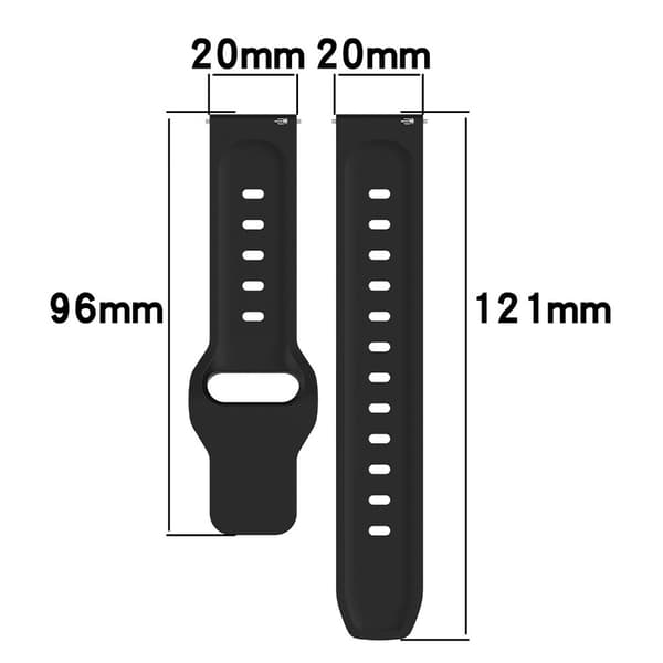 Silikonrem 20mm Klokkebånd GRÅ grey