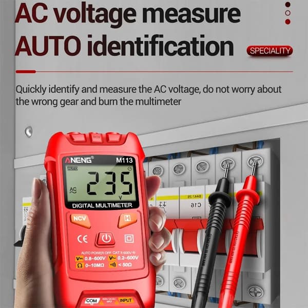 Digital Multimeter Spændingsmåler SORT Black