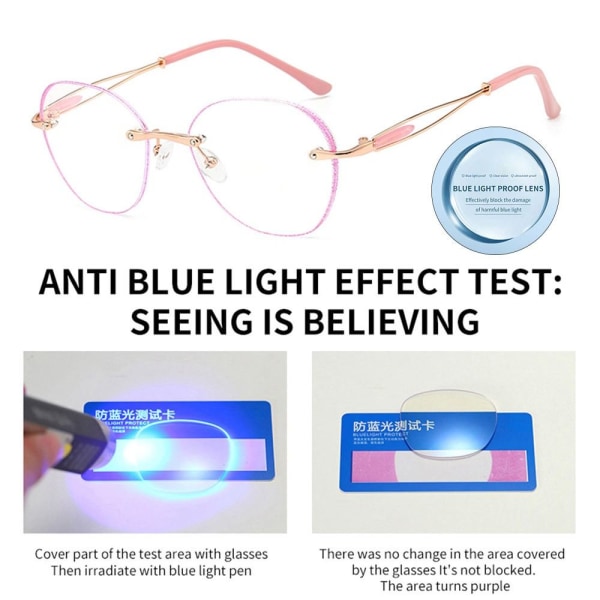 Anti-Blue Light Glasögon Glasögon LILA STRENGTH 200 Purple Strength 200