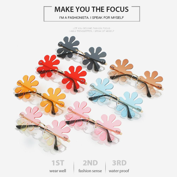 Flower Shape Solbriller Mode Solbriller SORT SORT Black