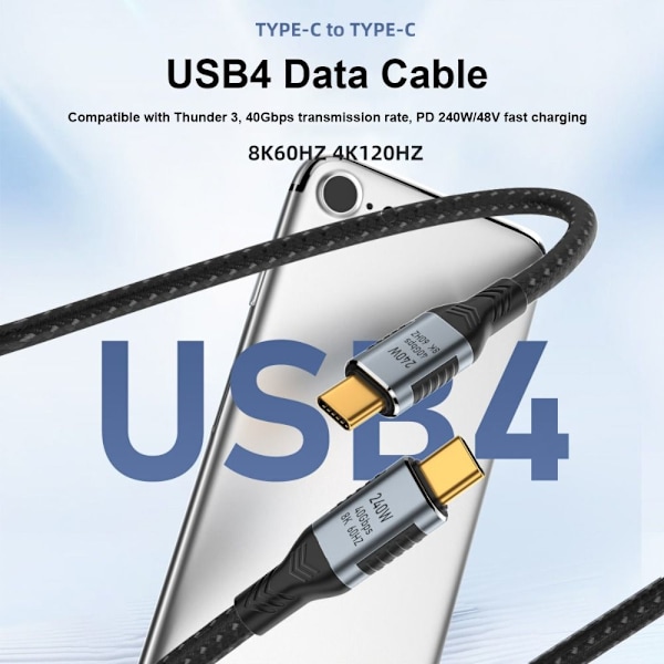 USB-C-C-tyypin kaapeli USB 4.0 Gen 3 0,5M 0.5m
