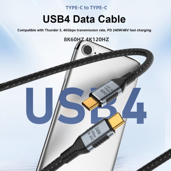 USB-C-C-tyypin kaapeli USB 4.0 Gen 3 1.8M 1.8m