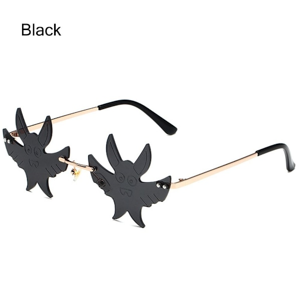 Bat Shaped Solbriller Goth Briller SORT SORT Black