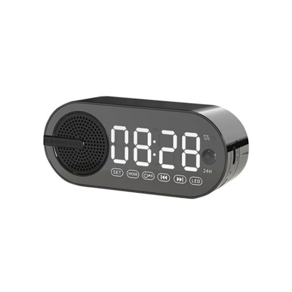 Digital väckarklocka Bluetooth högtalare VIT white