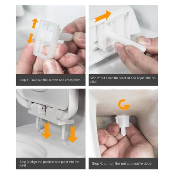 2 Pack Toalettsetebolter Muttere Set Top Mount