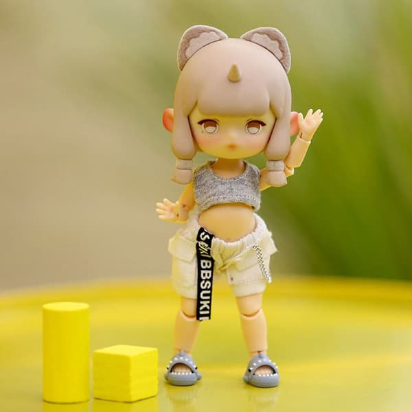 Mini Linne Doll T-shirt i bomull VIT White