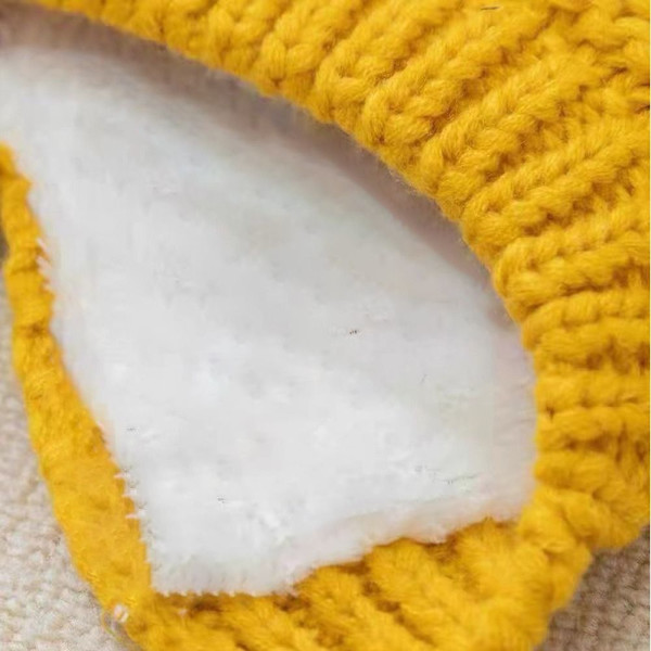 Baby neulottu hattu lasten pipo Cap KELTAINEN yellow