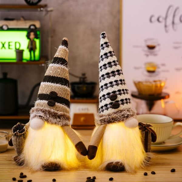 Hehkuva Gnome Christmas kasvoton nukke A A A