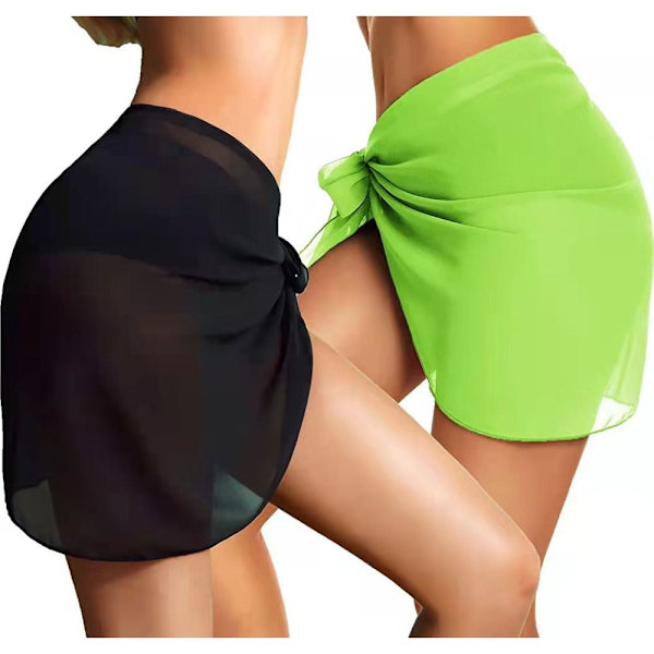 Chiffon badedragt Beach Short Cover SORT black