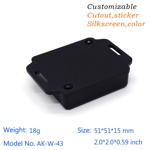 Elektronisk projektæske Vandtæt dæksel Projekt SORT 66X43X17MM Black 66x43x17mm