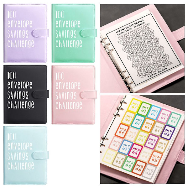 100 Days Envelope Challenge Binder Savings Challenge Book MUSTA black