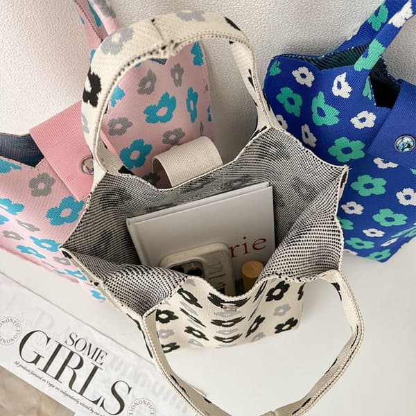 Knit Käsilaukku Kangaskassi VALKOINEN white