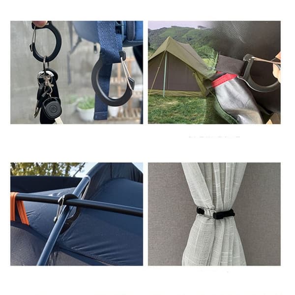 2 st Plastlegering Spänne Webbing fast karbinhake fjäder
