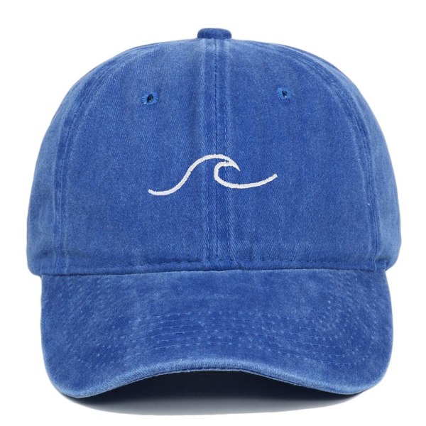 Wave Broderi Baseball Kepsar Distressed Faded Cap ROYAL BLUE royal blue