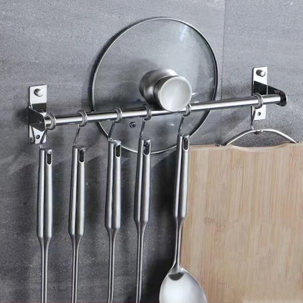 Veggmontert håndklestativ kroker 50CMS ENKELSTANG ENSTANG 50cmSingle Pole