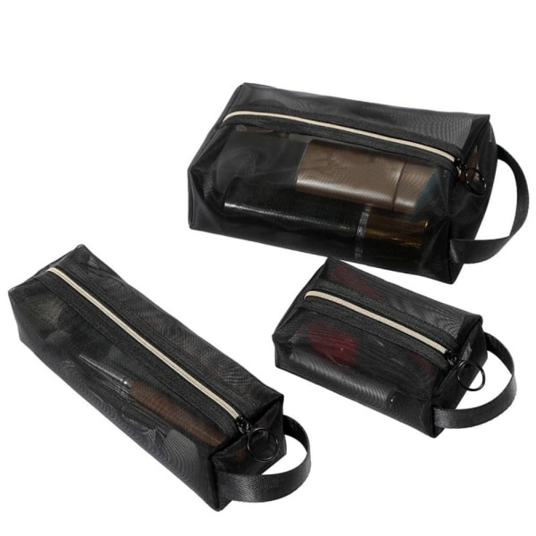 1stk Rejse Kosmetiktaske Makeup Pouch SORT SORT SÆT SORT SÆT Black Black set-Black set