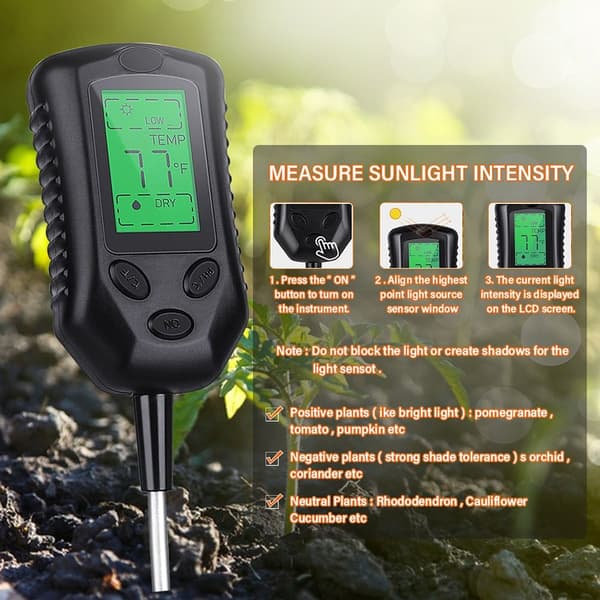 4-i-1 Soil Meter Moisture PH Meter Lysintensitet