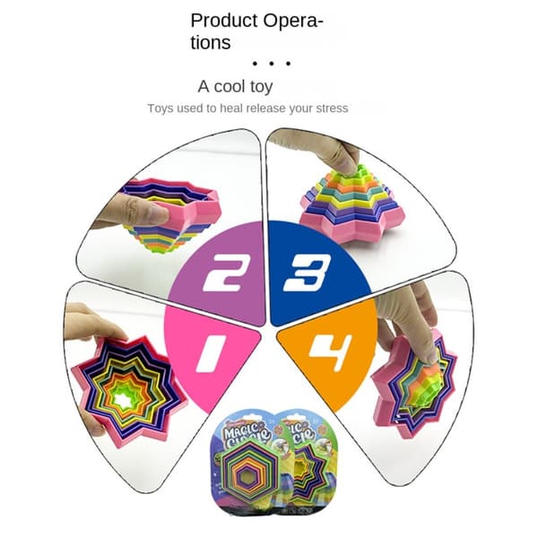 3D Spiral Illusion Antistress Fidget Toys HEXAGONAL HEXAGONAL Hexagonal