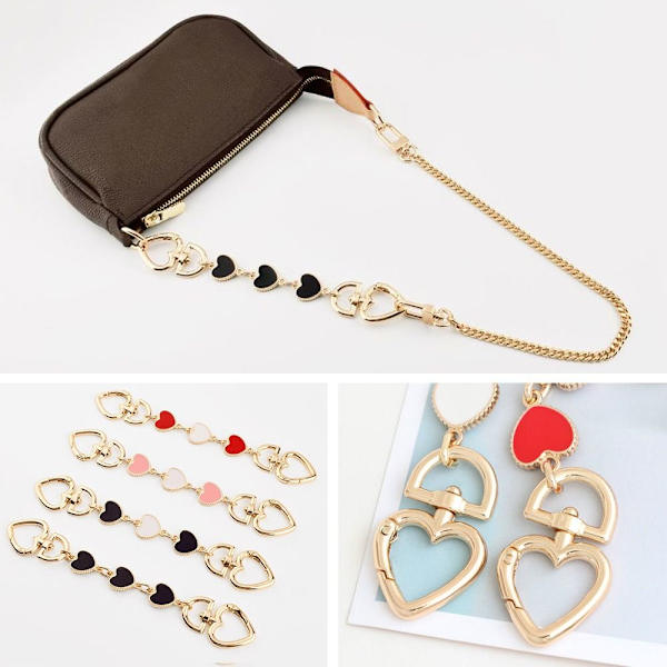 Bag Chain Strap Extender Hjärtformad hängande ersättningskedja