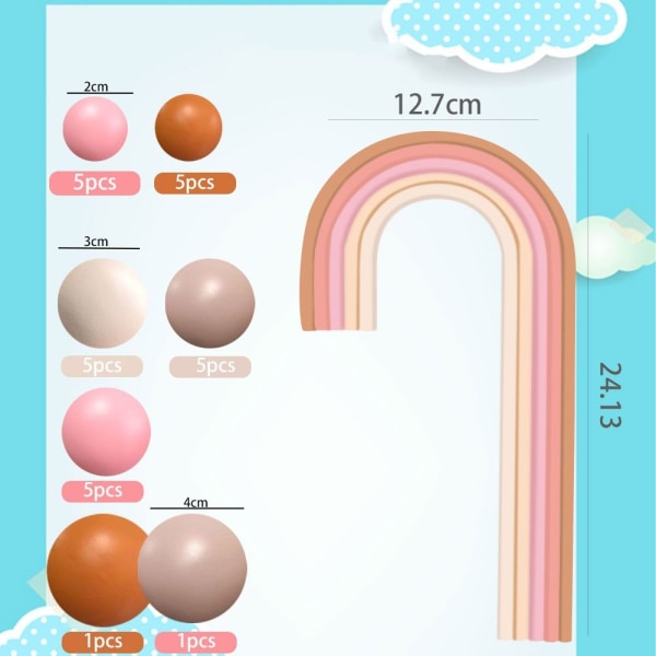 Cake Topper Balls Rainbow Cake Toppers KAFFE Coffee
