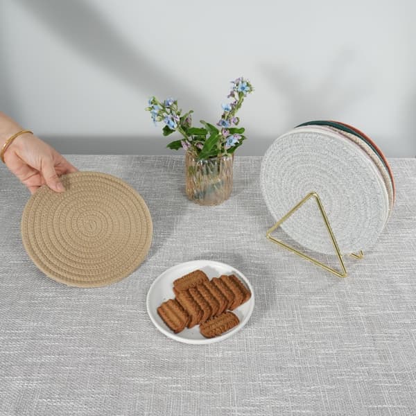 6kpl Coasters Set Ruukkutelineet Set Trivets Khaki 6pcs-6pcs