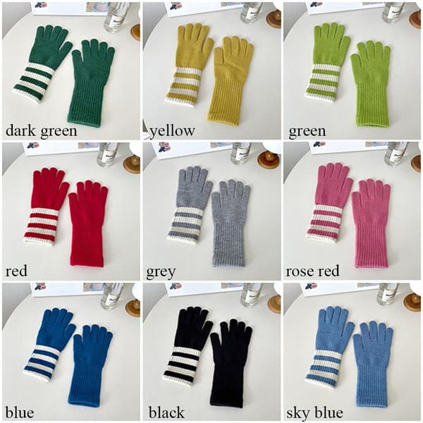 Stickade handskar Varma handskar SKY BLUE sky blue
