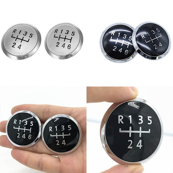 2 stk. Girskiftknapphette Girspakdekselhette SVART 6 SPEED 6 Black 6 Speed-6 Speed