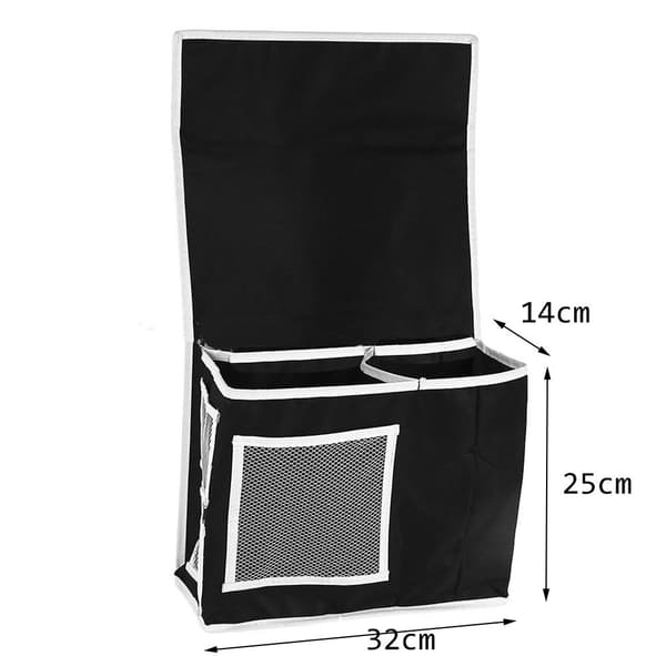 Sengekanten Multi Pocket Magasiner Oppbevaringslommer SORT Black