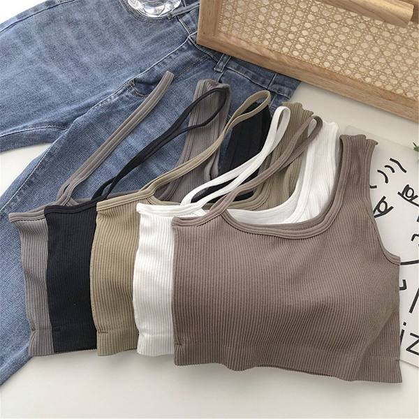Dam Tank Sexiga Underkläder Crop Top KHAKI khaki