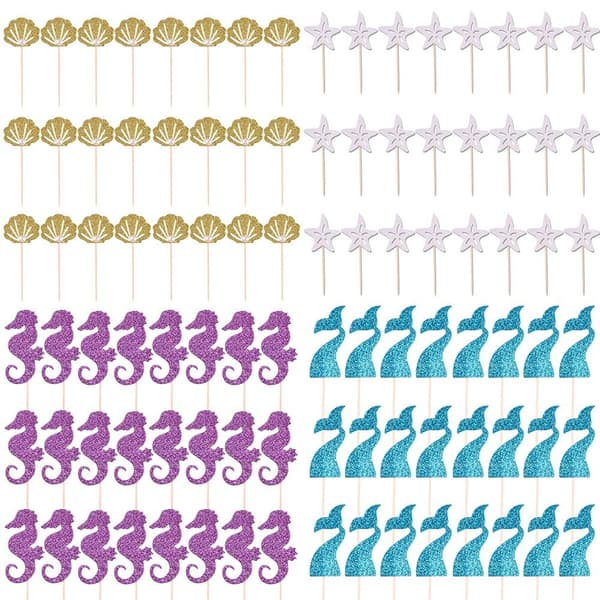 24 kpl Cupcake Topper Cake Top Flag SASHELLS SASSHELLS Seashells