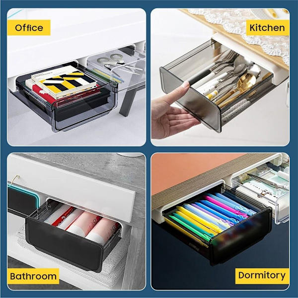 Makeup-etui til opbevaring under bordet SORT M Black M