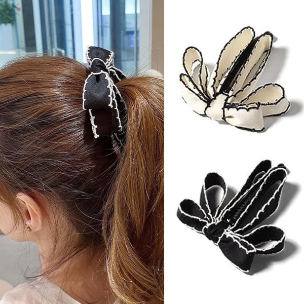 Sløjfe Banan Hair Clip Hestehale Klo Clip SORT Black