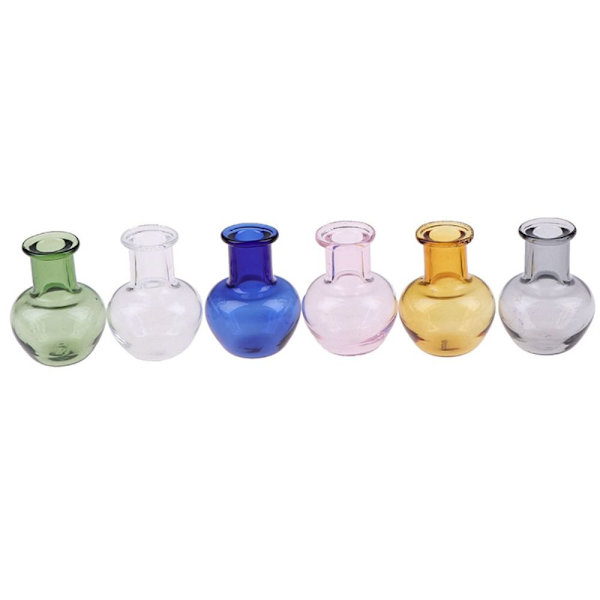 2stk Mini Glas Vase Køkken Ornament GUL Yellow