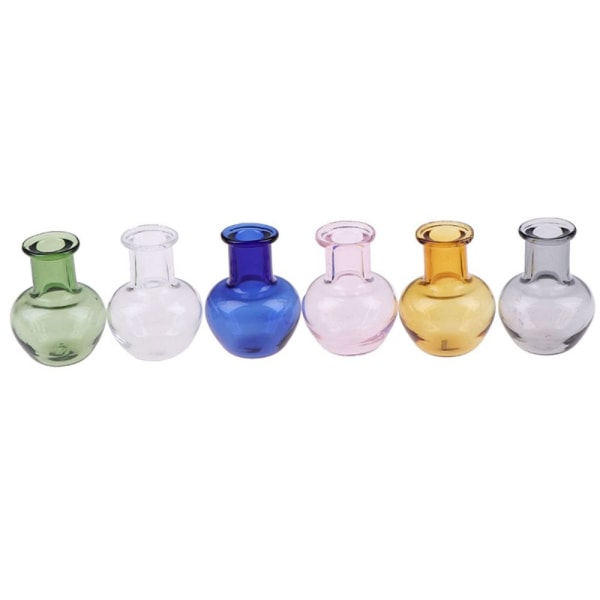 2stk Mini Glas Vase Køkken Ornament HVID White