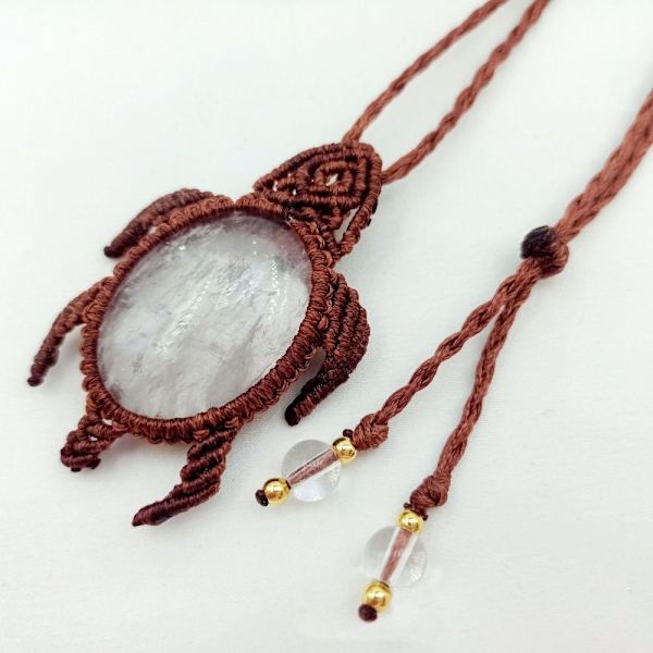 Flätat Halsband Natursten Halsband VIT KRISTALL VIT White Crystal