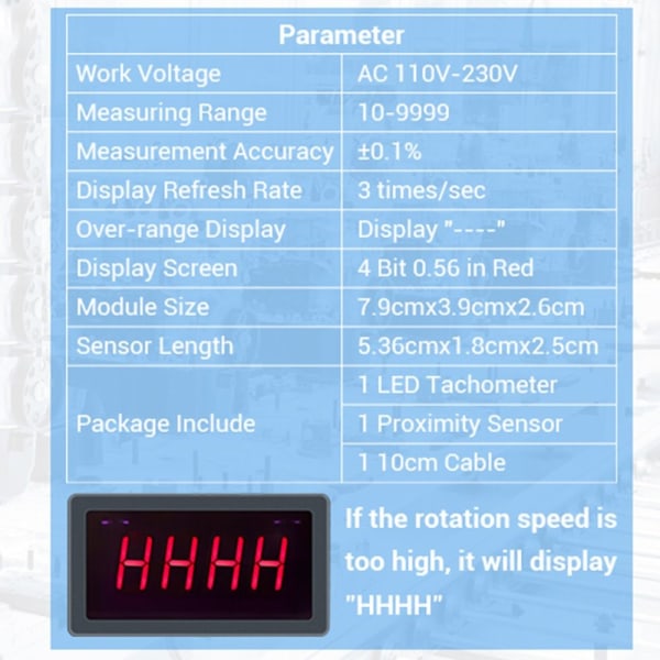 Digital LED-omdrejningstæller RPM Speed ​​Meter Motoromdrejningstæller red