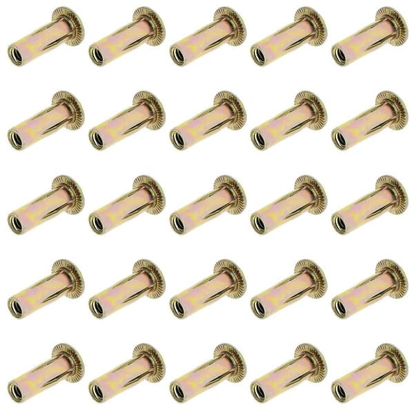 25 st PRE-BULLBORD Stål skaft Multi Grip Nitmuttrar Flat Head