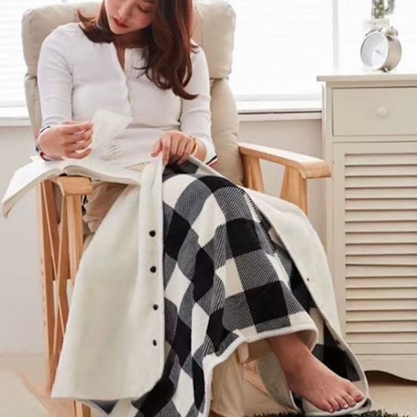 Elektrisk uppvärmd filt sammet varm sjal red checkered blanket