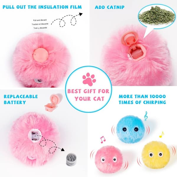 Smart Cat Toys Interactive Ball PINK pink