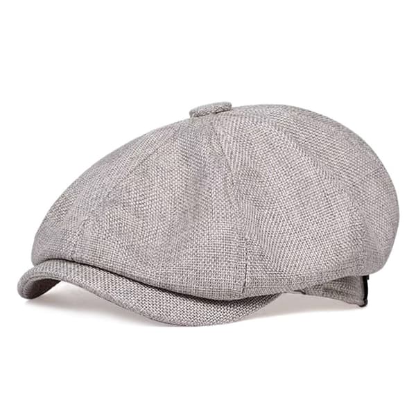 Retro baskerhatt Newsboyhatt GRÅ grey