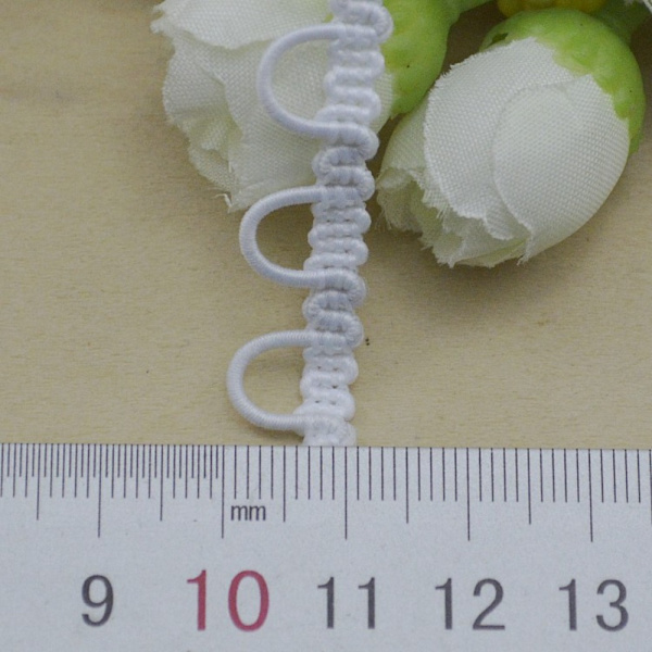 Gimp Braid Trim Elastisk knappslinga SVART black