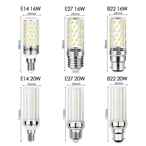 LED Ei välkkymistä LÄMMIN VALKOINEN14 16W E14 16W Warm WhiteE14 16W