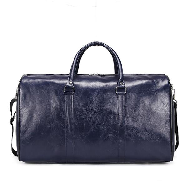 Bagage Holdall PU Läder Duffle BLÅ Blue