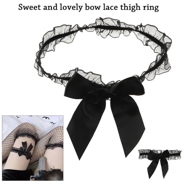 1 stk. Strømpebåndslårring SORT STIL1 black style1