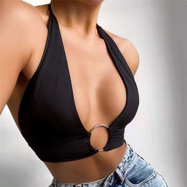 Ring Linked Vest Ermeløs topp HVIT S White S