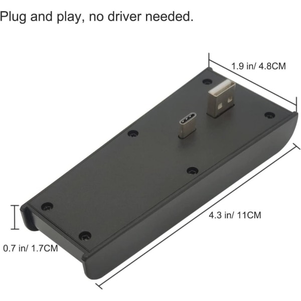 USB Hub Oplader SORT Black