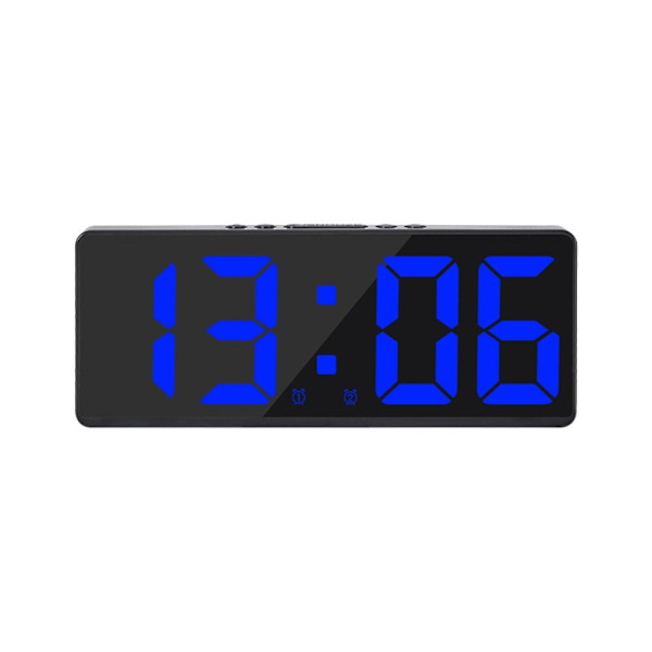 Digital Väckarklocka Skrivbordsklocka Temperatur Kalender Väckarklocka BLÅ Blue Black Shell-Black Shell